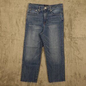 J. Crew Blue Wide-Leg Raw Hem Jeans